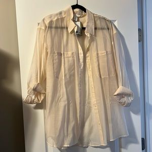 H&M sheer button down top